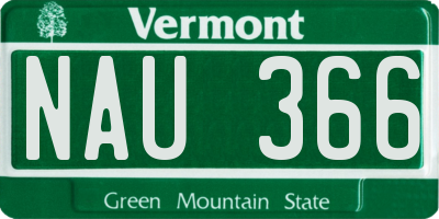 VT license plate NAU366