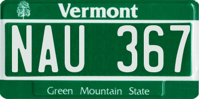 VT license plate NAU367