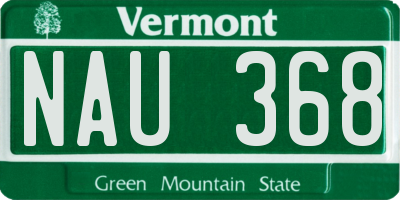 VT license plate NAU368