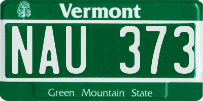 VT license plate NAU373