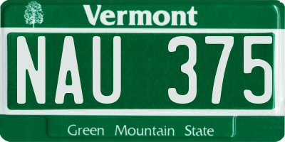 VT license plate NAU375