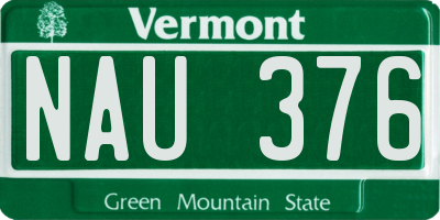 VT license plate NAU376