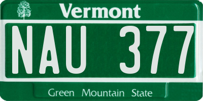 VT license plate NAU377