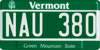 VT license plate NAU380
