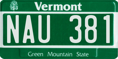 VT license plate NAU381