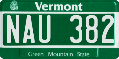 VT license plate NAU382
