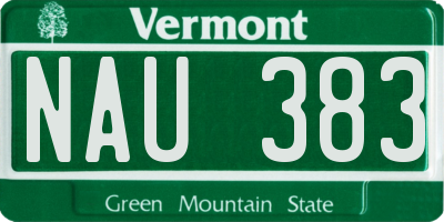 VT license plate NAU383