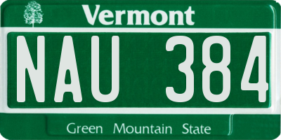 VT license plate NAU384