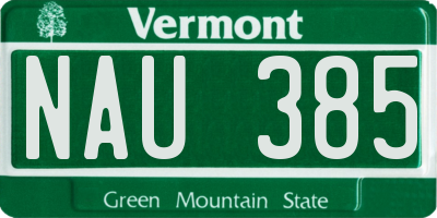 VT license plate NAU385