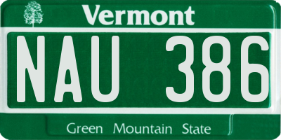 VT license plate NAU386