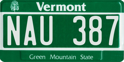 VT license plate NAU387