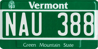 VT license plate NAU388