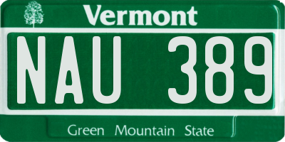 VT license plate NAU389