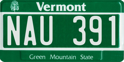 VT license plate NAU391