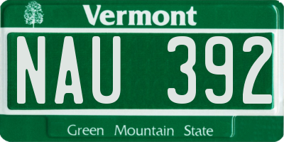 VT license plate NAU392