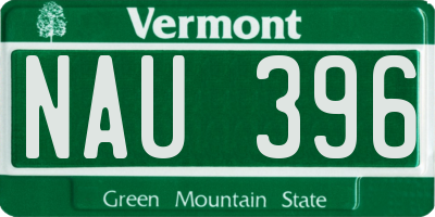 VT license plate NAU396