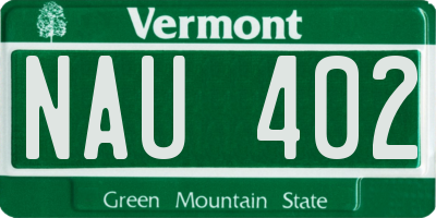 VT license plate NAU402