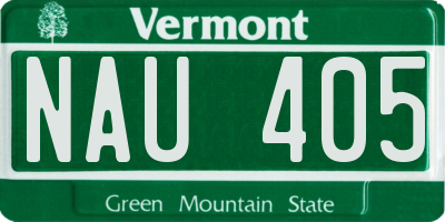 VT license plate NAU405