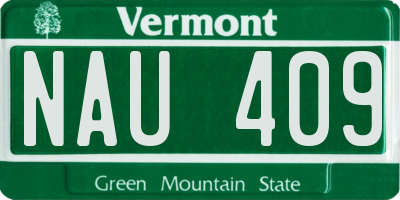 VT license plate NAU409