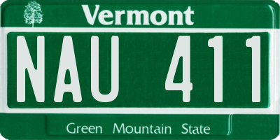 VT license plate NAU411