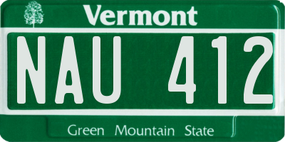 VT license plate NAU412