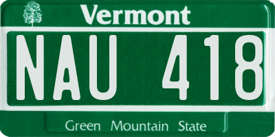 VT license plate NAU418
