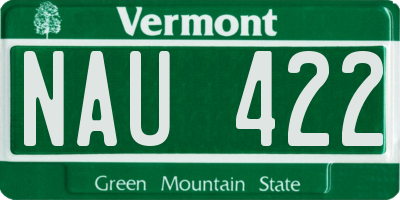 VT license plate NAU422