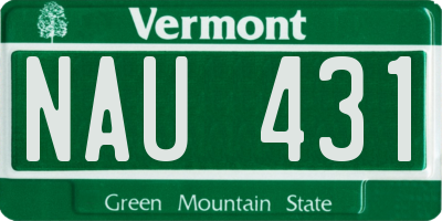 VT license plate NAU431