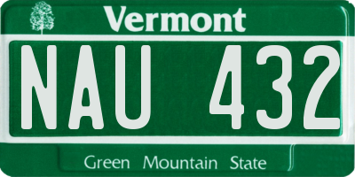 VT license plate NAU432