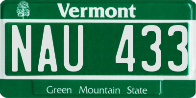 VT license plate NAU433