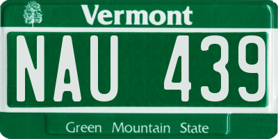 VT license plate NAU439