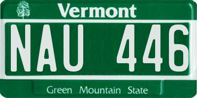 VT license plate NAU446