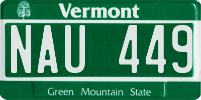 VT license plate NAU449