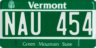 VT license plate NAU454