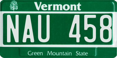 VT license plate NAU458