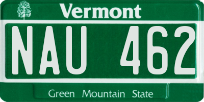 VT license plate NAU462