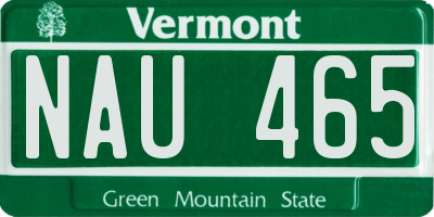 VT license plate NAU465