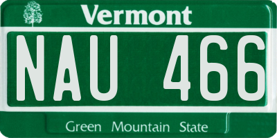 VT license plate NAU466