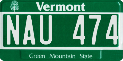 VT license plate NAU474