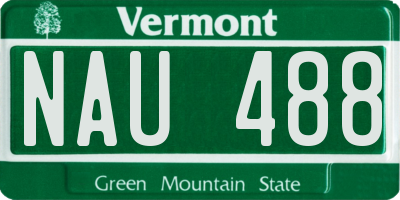 VT license plate NAU488