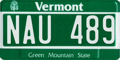 VT license plate NAU489