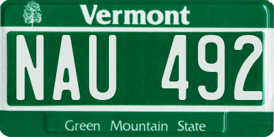 VT license plate NAU492