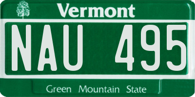 VT license plate NAU495