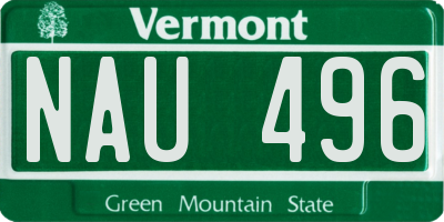 VT license plate NAU496