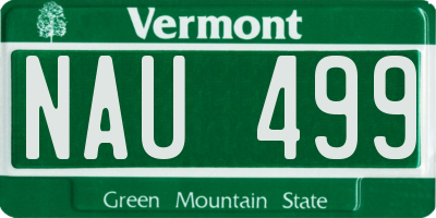 VT license plate NAU499