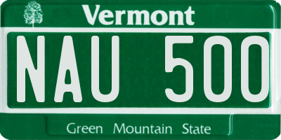 VT license plate NAU500