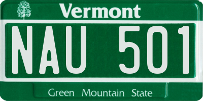 VT license plate NAU501