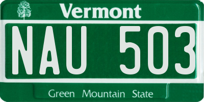VT license plate NAU503