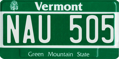 VT license plate NAU505