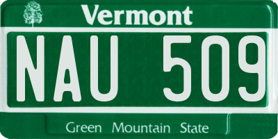 VT license plate NAU509